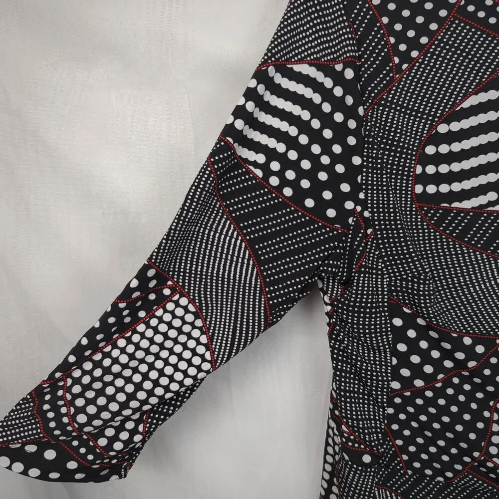 Rekucci 3/4 Sleeve Polka Dot Midi Dress - Picture 4 of 5